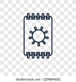 Towel concept vector linear icon isolated on transparent background, Towel concept transparency concept in outline style