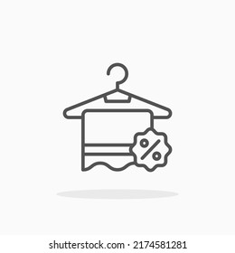 Towel Discount Hanger line icon. Editable stroke and pixel perfect. Can be used for digital product, presentation, print design and more.