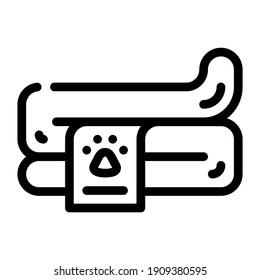 towel for domestic animal line icon vector. towel for domestic animal sign. isolated contour symbol black illustration