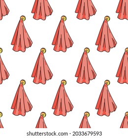 Towel Doodle Seamless Pattern Vector.