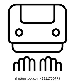 Towel dryer icon outline vector. Hand air dry. Paper dispenser