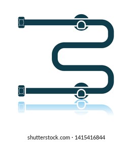 Towel Dryer Icon. Shadow Reflection Design. Vector Illustration.