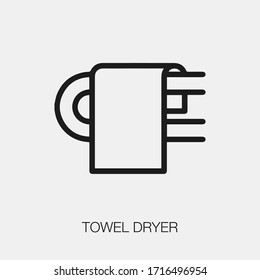 towel dryer icon vector. Linear style sign for mobile concept and web design. towel dryer symbol illustration. Pixel vector graphics - Vector.