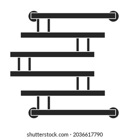 Towel dryer vector black icon. Vector illustration bathroom radiator on white background. Isolated illustration black icon towel dryer.