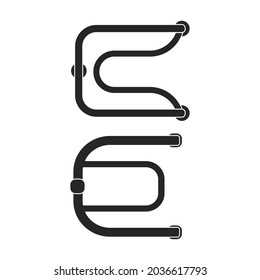 Towel dryer vector black icon. Vector illustration bathroom radiator on white background. Isolated illustration black icon towel dryer.