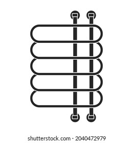 Towel dryer vector black icon. Vector illustration bathroom radiator on white background. Isolated illustration black icon towel dryer.