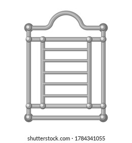 Icono de dibujos animados vectoriales de secadora de toallas. Radiador de baño de ilustración vectorial sobre fondo blanco. Secador de toallas de icono de ilustración aislada.