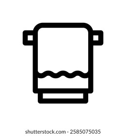 Towel. Editable stroke vector icon.