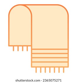 Icono de toalla plana. Iconos naranjas en el cuarto de baño en un estilo moderno y plano. Diseño de estilo de gradiente de tejidos, diseñado para web y aplicación. Eps 10