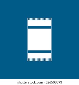 Towel Flat Icon On Blue Background