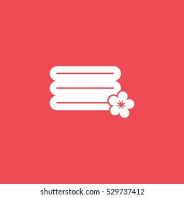 Towel Flat Icon On Red Background
