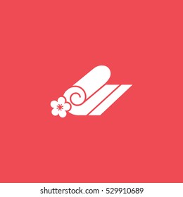 Towel Flat Icon On Red Background