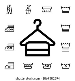 Towel flat vector icon in laundry pack