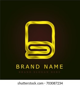 Towel golden metallic logo