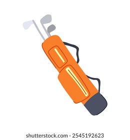 towel golf bag cartoon. umbrella rangefinder, divot tool, marker hat towel golf bag sign. isolated symbol vector illustration