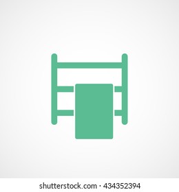 Towel Green Flat Icon On White Background