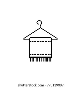 towel hanged line icon on white background