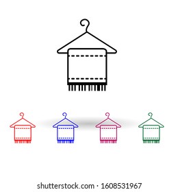 Towel hanged line multi color icon. Simple glyph, flat vector of spa icons for ui and ux, website or mobile application