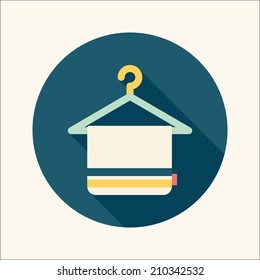 TOWEL HANGER flat icon with long shadow