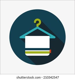TOWEL HANGER flat icon with long shadow