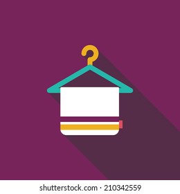 TOWEL HANGER flat icon with long shadow