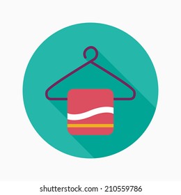 TOWEL HANGER flat icon with long shadow