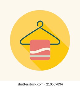 TOWEL HANGER flat icon with long shadow