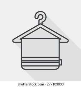 TOWEL HANGER flat icon with long shadow, line icon