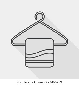 towel hanger flat icon with long shadow, line icon