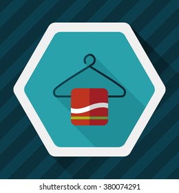 towel hanger flat icon with long shadow,eps10