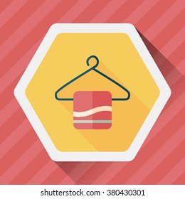 towel hanger flat icon with long shadow,eps10