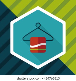 towel hanger flat icon with long shadow,eps10