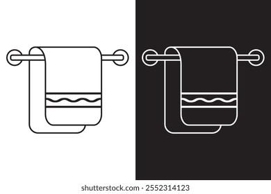 Towel Hanger icon design with white background stock illustration