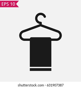 Towel and hanger icon Vector.