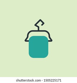 Towel, hanger icon vector. Flat icon illustration