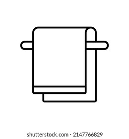 Towel with hanger vector icon