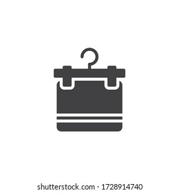 Towel hanger vector icon. filled flat sign for mobile concept and web design. Hanging towel glyph icon. Symbol, logo illustration. Vector graphics