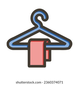 Icono De Colores Llenos De La Línea Espesa Del Vector De La Toalla Para Uso Personal Y Comercial.
