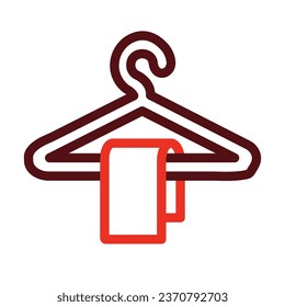 Towel Hanger Vector Thick Line Two Color Icons For Personal And Commercial Use.
