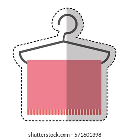 towel hanging in hook vector illustration design
