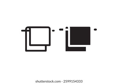 Towel hanging on holder icon set Vector
