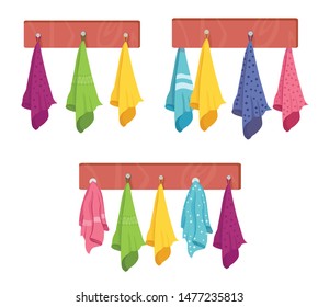 towel hanging on a hook vector illustration