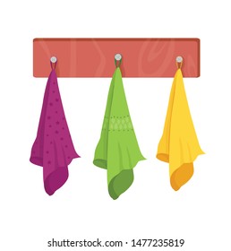 towel hanging on a hook vector illustration