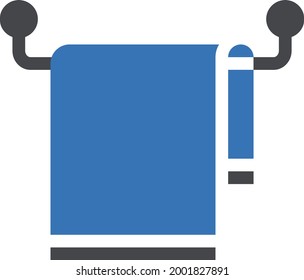 towel hanging vector glyph colour icon