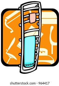 Towel holder.Pantone colors.Vector illustration