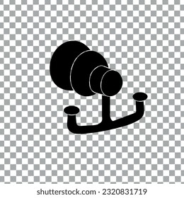 Towel Hook Icon Concept Design on Checkerboard Transparent Background