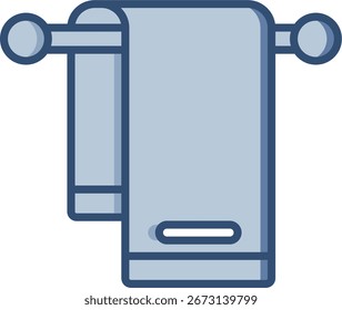 Towel hook vector icon with transparent background. Changeable blue color design.