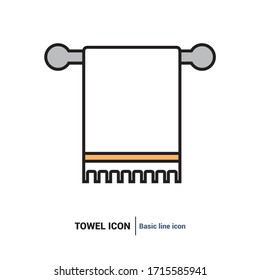 Towel icon. Basic line image of a toilet object.