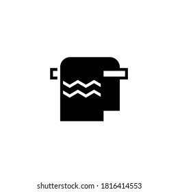 Towel Icon in black flat glyph, filled style isolated on white background
