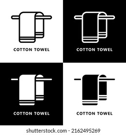 Towel Icon Cartoon. Cotton Towel Symbol Vector Logo
